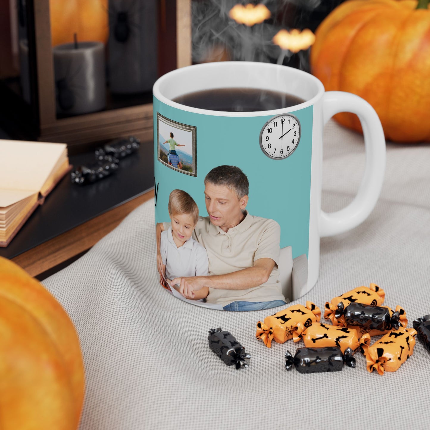 Happy Father's Day Ceramic Mug, Photo Customizable - 11oz and 15oz - 12902