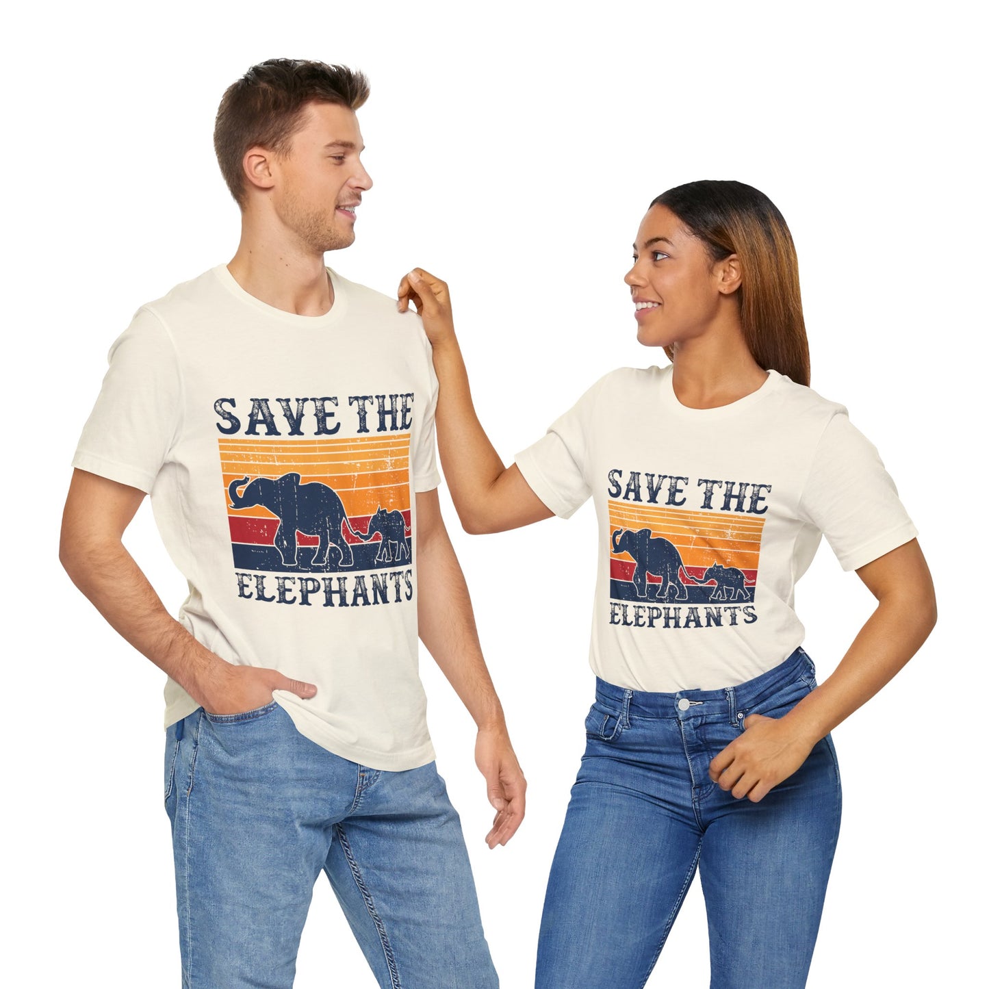 Vegan: Save The Elephants - Unisex Jersey Short Sleeve Tee - 12377