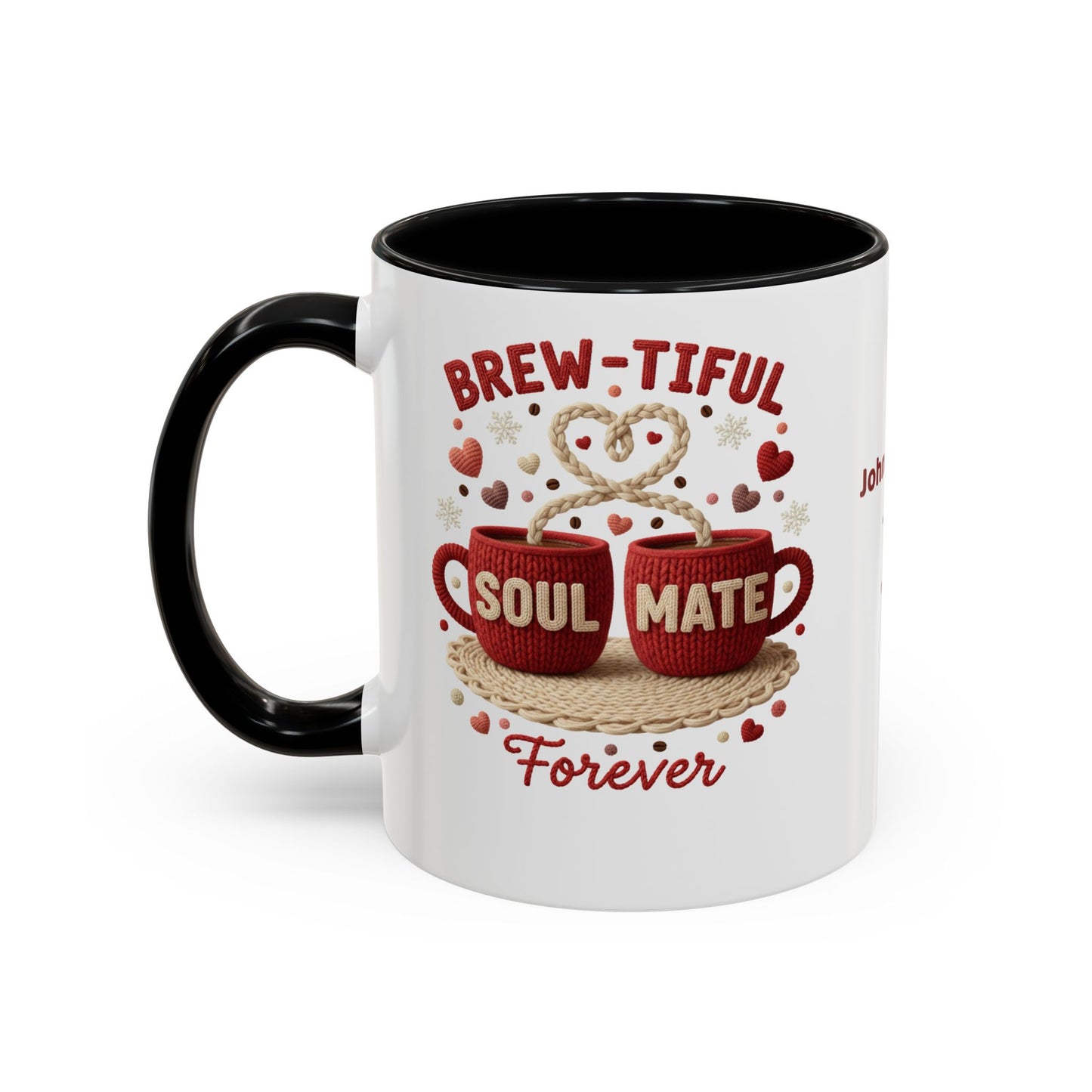 Brew-tiful Soulmates Forever Personalized Mug — Custom Names & Established Date (11oz / 15oz) - 14746