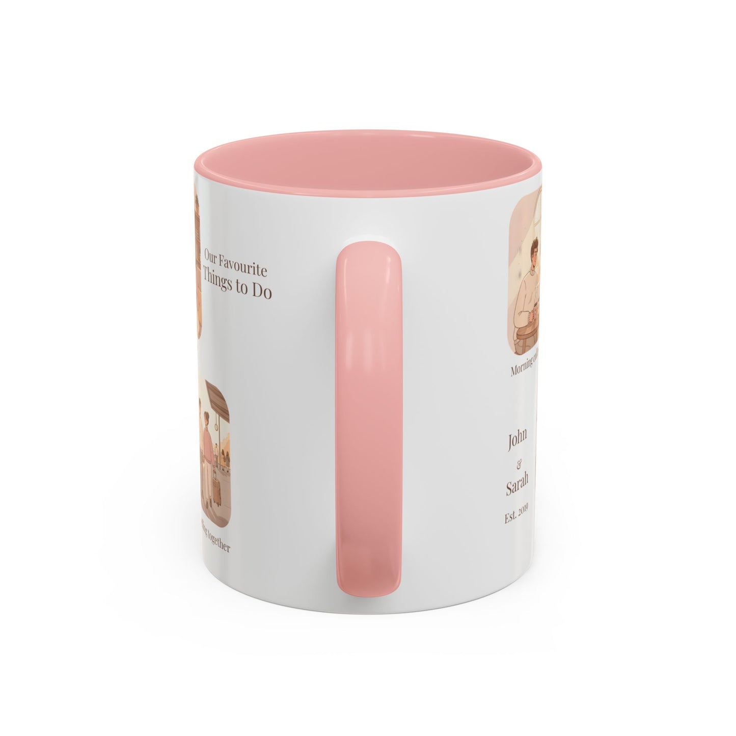 Our Favorite Things to Do Valentine’s Mug – Cozy Couples Illustrated Accent Coffee Mug - 14701