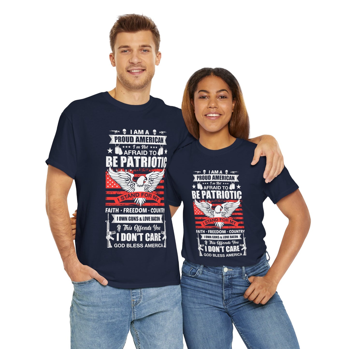 Unisex Patriotic Tee - Proud American T-Shirt, 4th of July Gift, Freedom Shirt, Memorial Day Apparel, Casual Wear - 13789