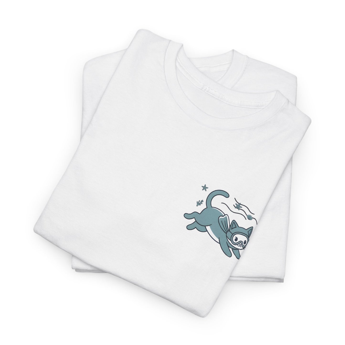 Sea Cats T-Shirt — Cute Underwater Cat Graphic Tee, Ocean Cat Lover Gift - 14869