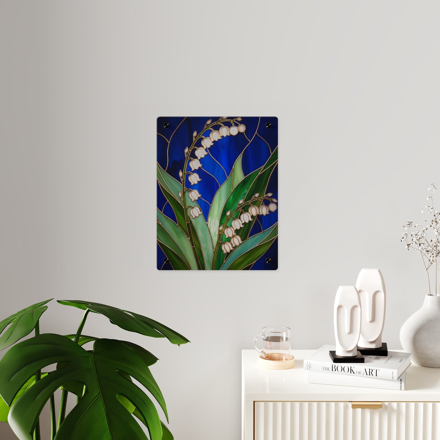 Lily of the Valley Acrylic Wall Art Panel — Botanical Floral Home Decor - 14603
