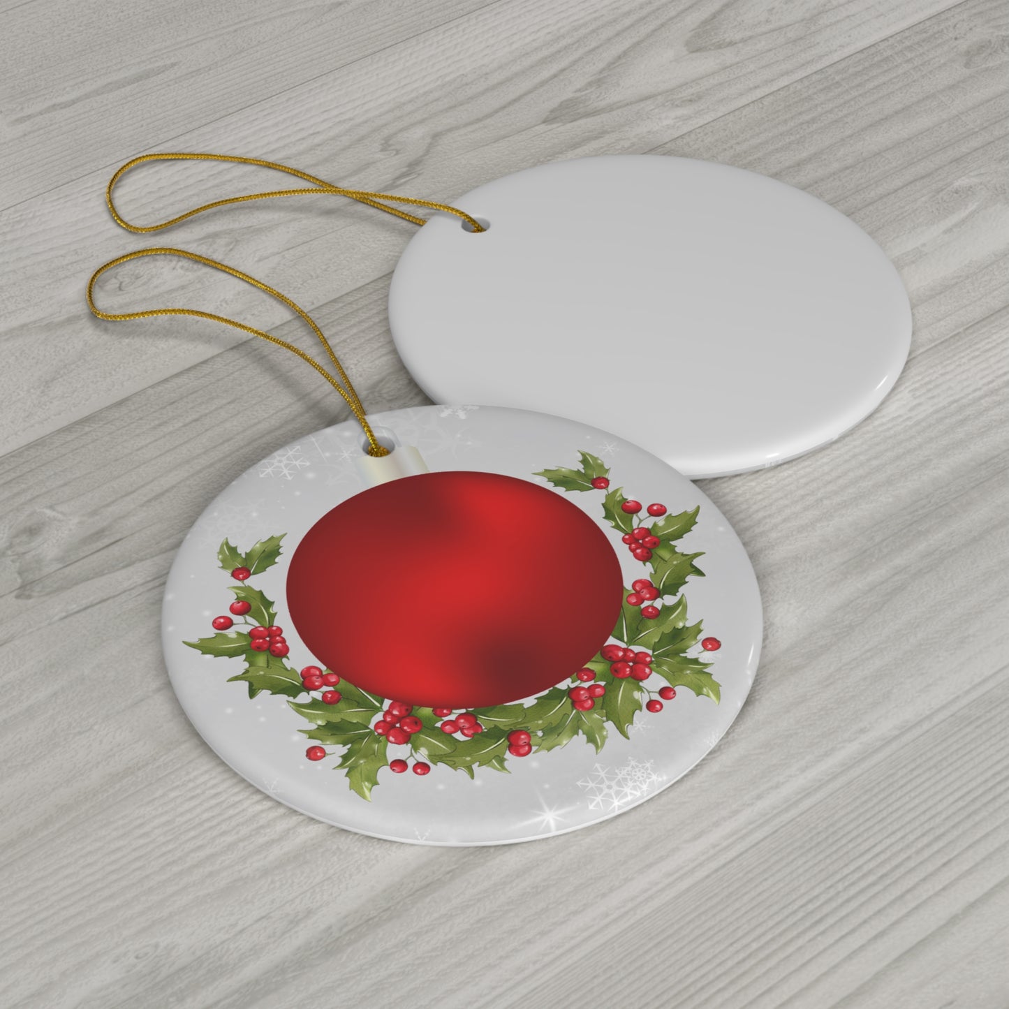 Berry Red - Ceramic Ornament, 4 Shapes