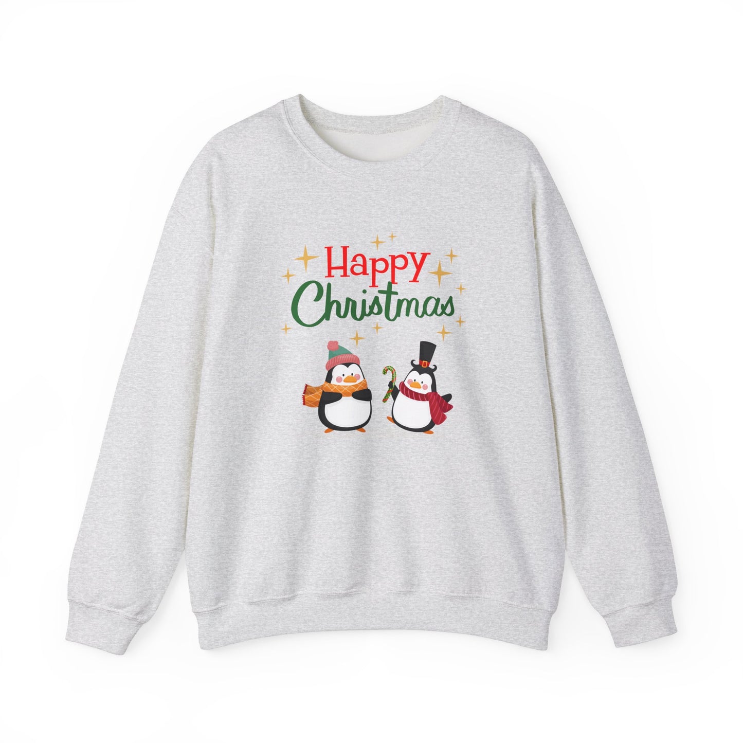 2 Penguins: Happy Christmas - Unisex Heavy Blend™ Crewneck Sweatshirt