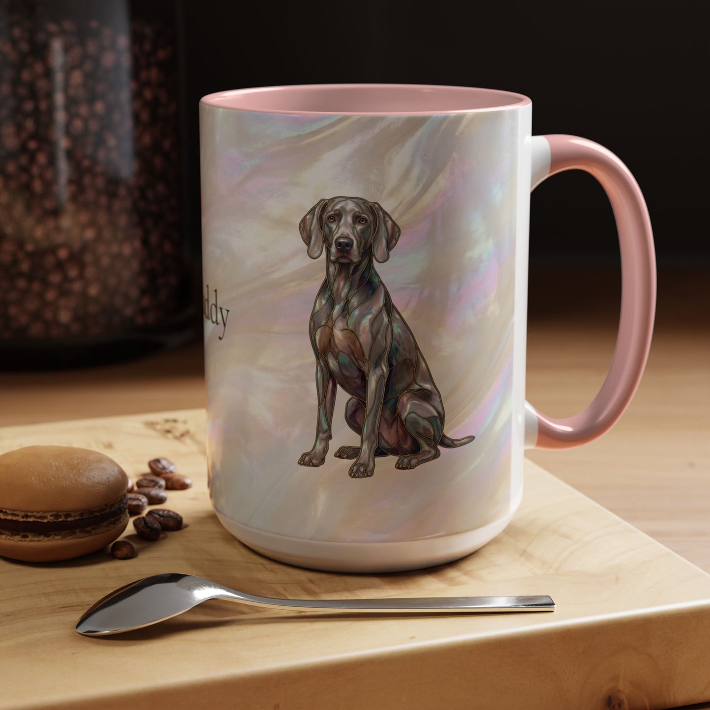 Weimaraner Accent Coffee Mug – Stained Glass Design 11/15oz - 14649