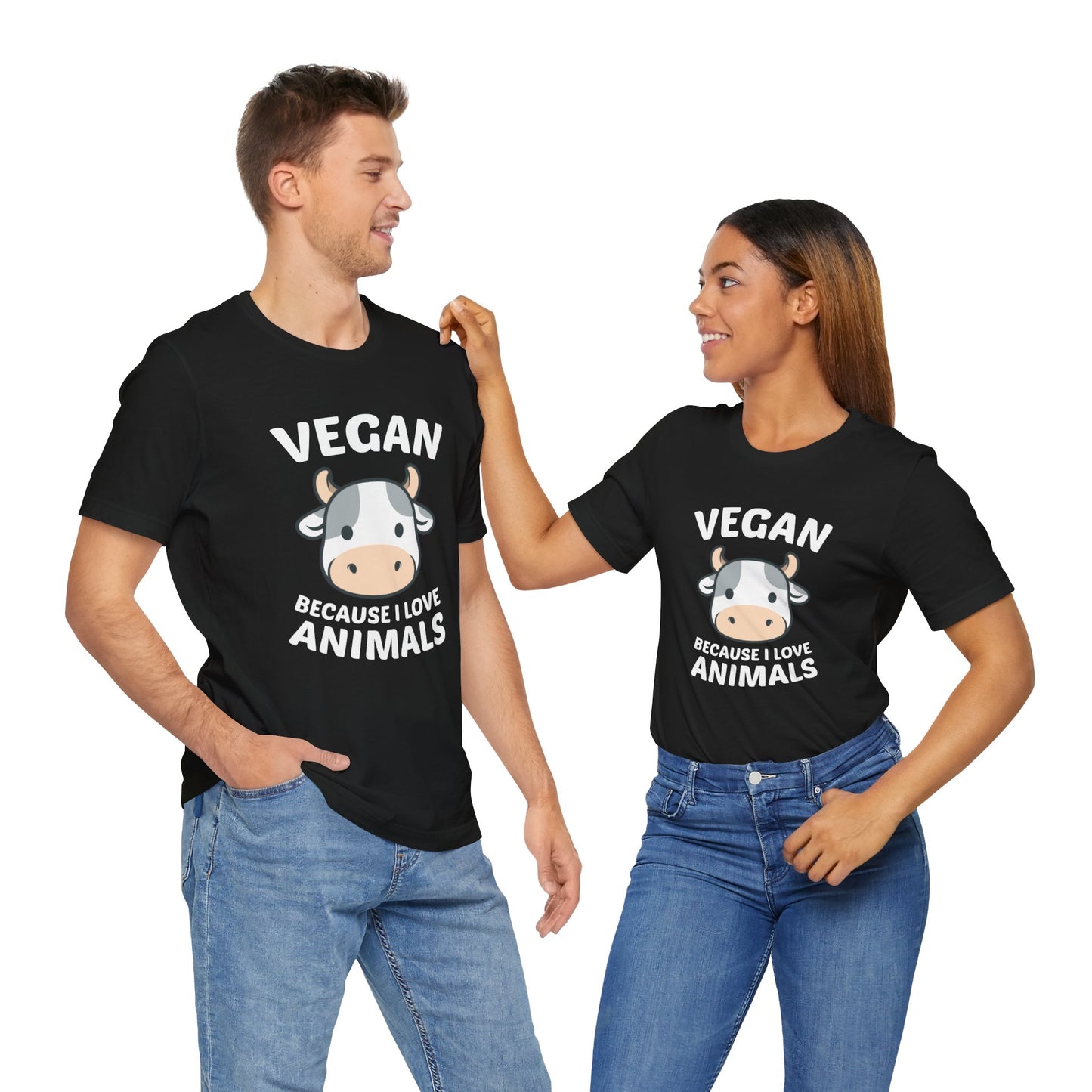 Vegan Because I Love Animals - Unisex Jersey Short Sleeve Tee