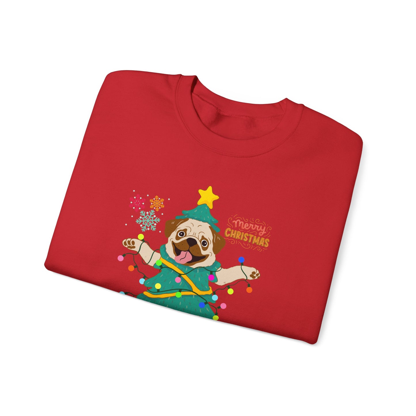 Pug, Merry Christmas - Unisex Heavy Blend™ Crewneck Sweatshirt - 10307