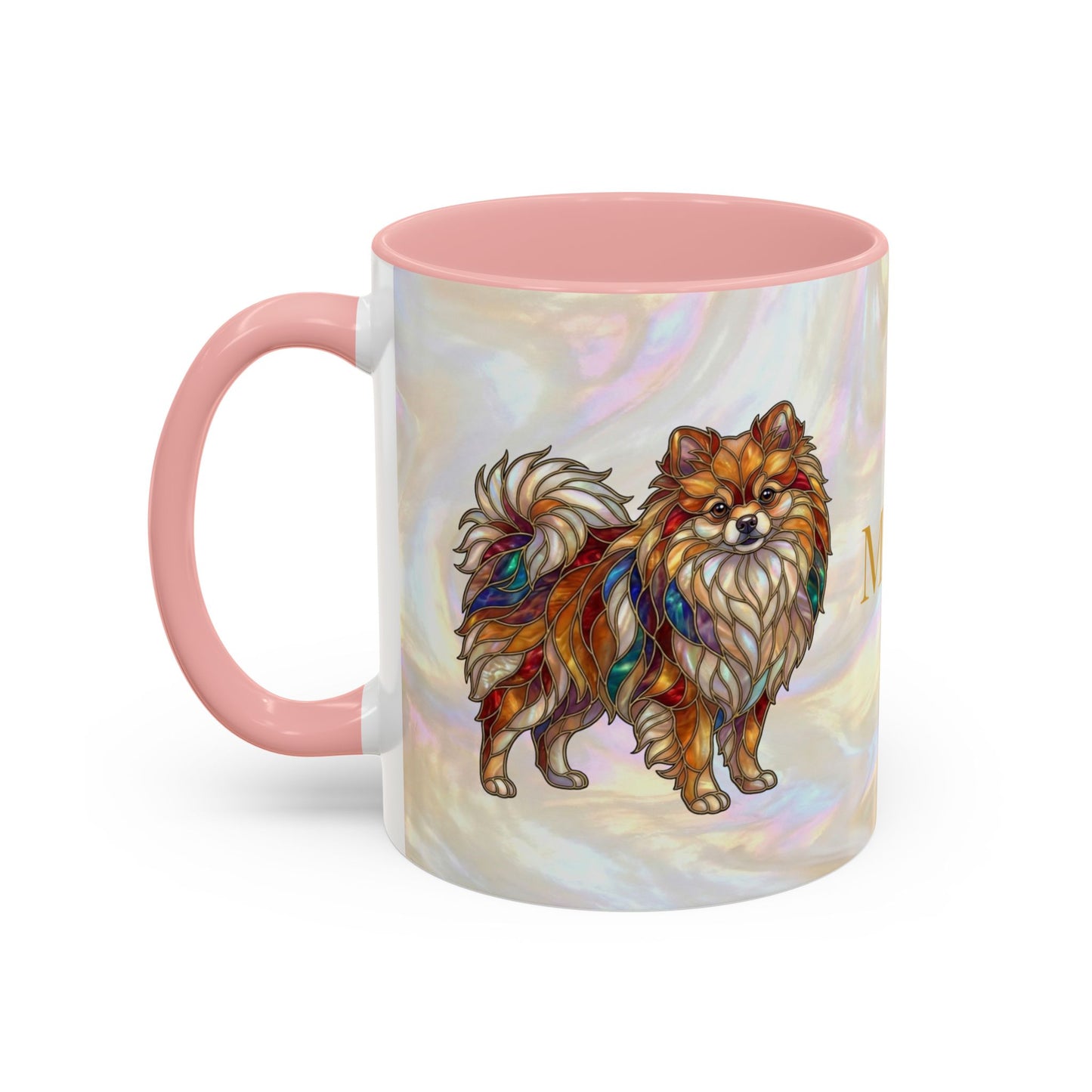 Pomeranian Accent Coffee Mug — Stained Glass Design (11/15oz) - 14638
