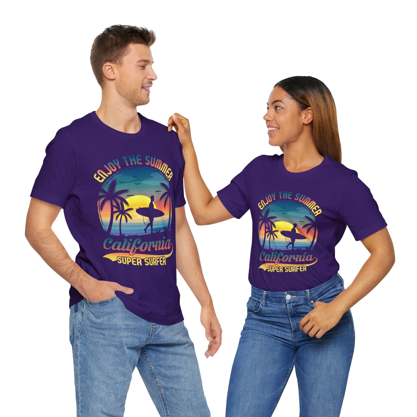 Enjoy The Summer California, Super Surfer - Unisex Jersey Short Sleeve Tee - 13244