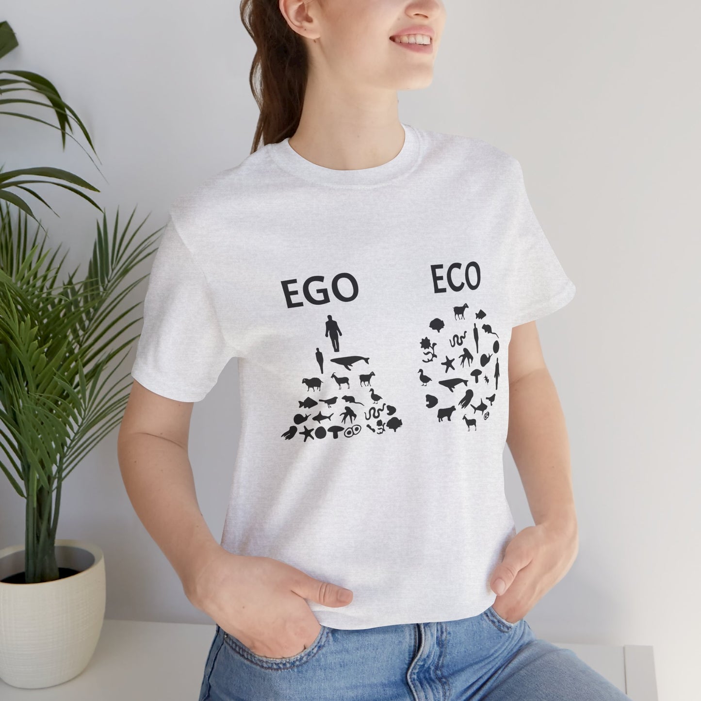 Vegan: Ego vs Eco - Unisex Jersey Short Sleeve Tee - 12368