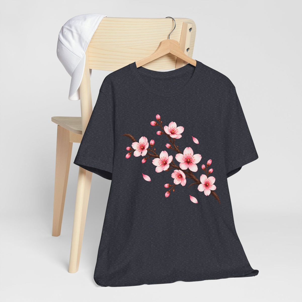 Cherry Blossom T-Shirt, Pink Sakura Branch Floral Tee - 14994