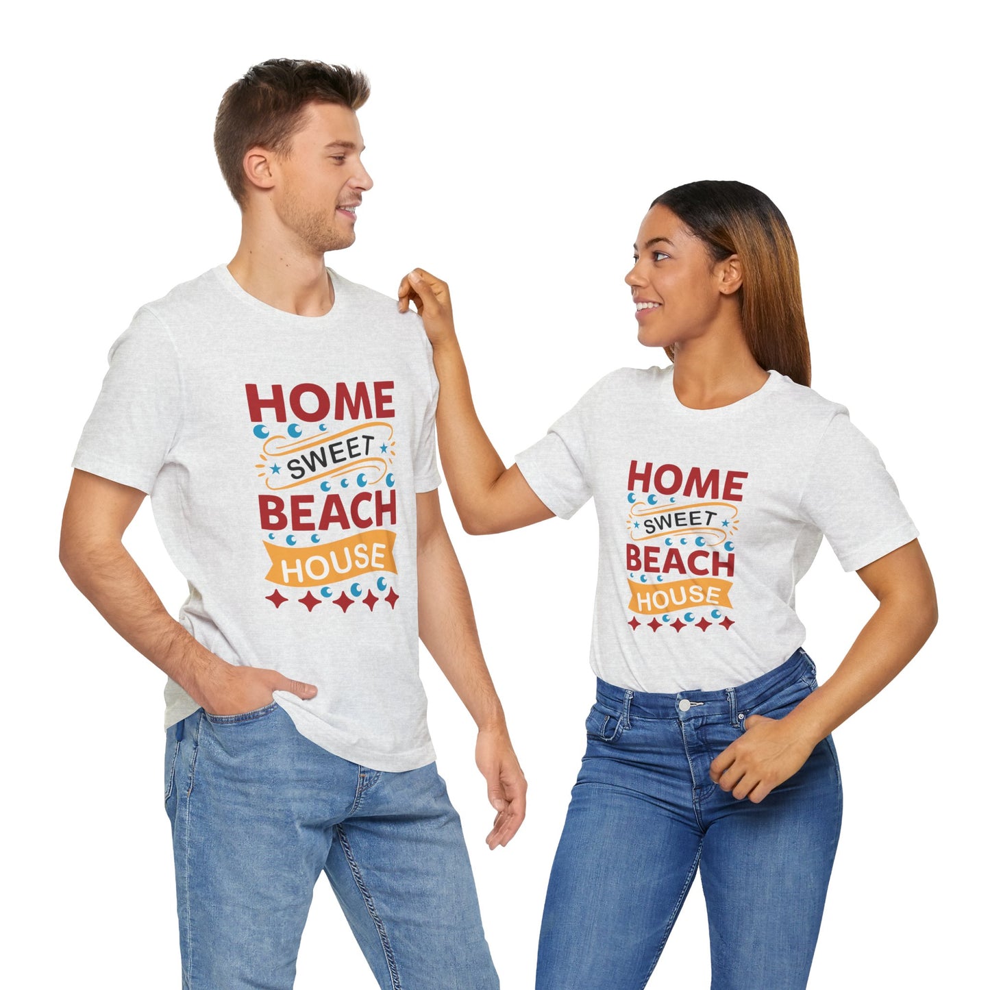 Home Sweet, Beach House - Unisex Jersey Short Sleeve Tee - 13233