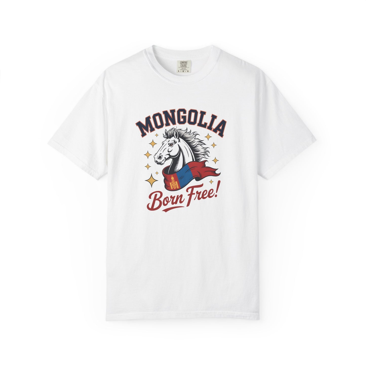 Born Free Mongolia Horse T-Shirt – Patriotic Mongolian Pride Graphic Tee for Men & Women - 14805