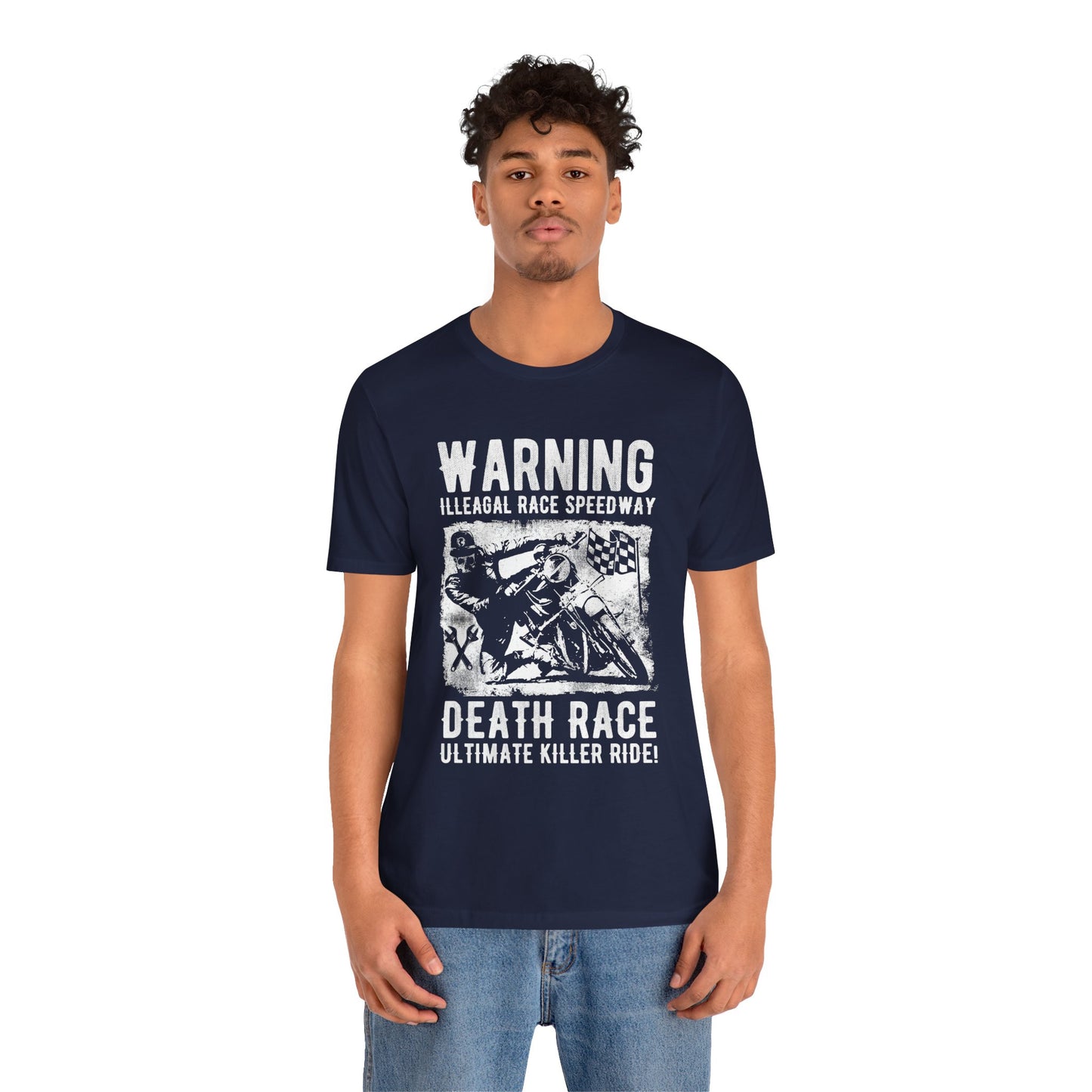 Warning: Illegal Race Speedway- Unisex Jersey Short Sleeve Tee - 13406