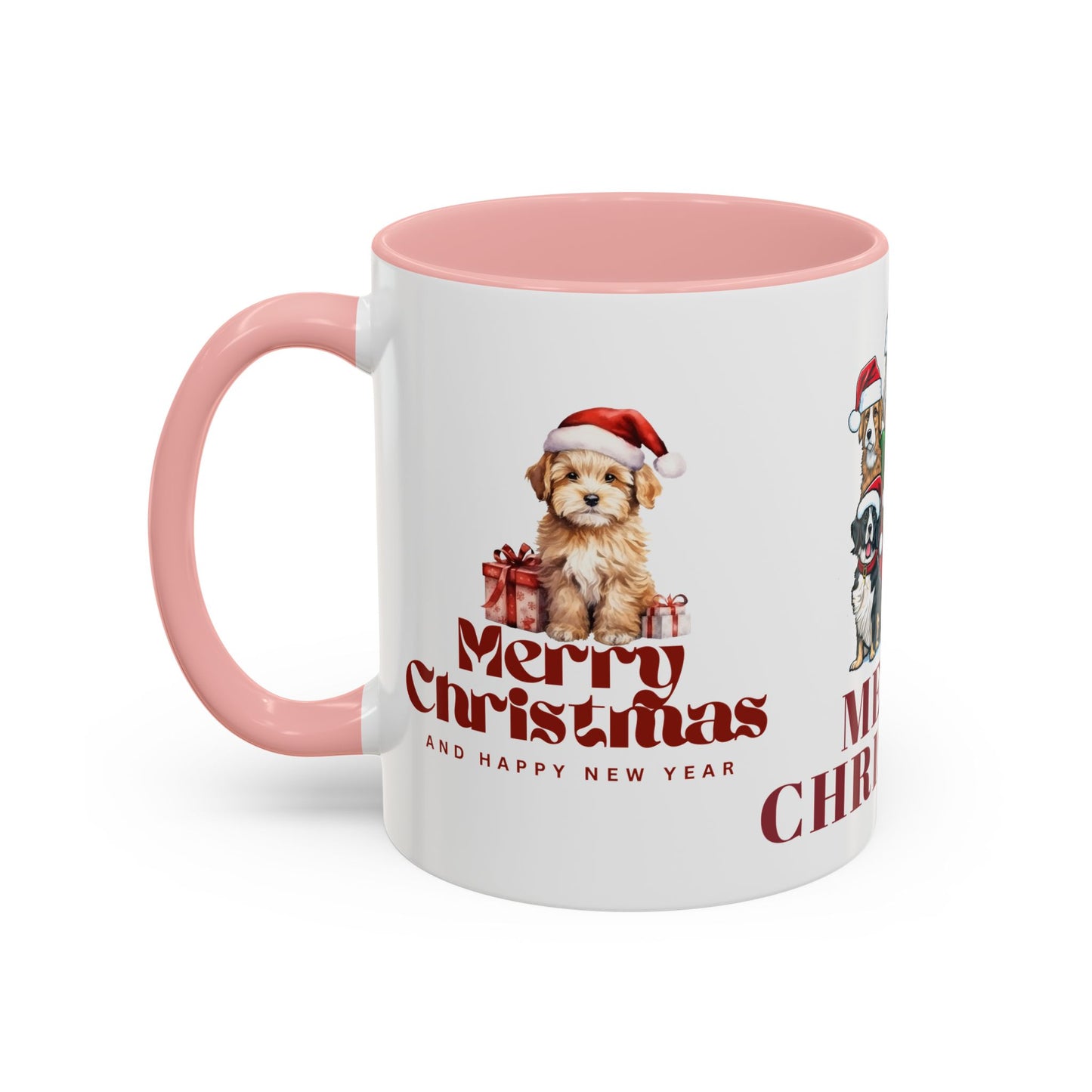 Dogs, Merry Christmas - Accent Coffee Mug (11, 15oz)