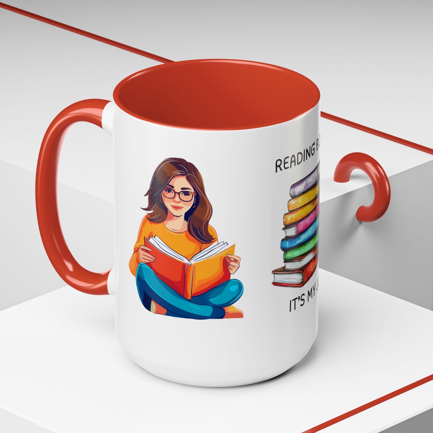 Reading Books, It's My Job - Accent Coffee Mug (11, 15oz) - 10690