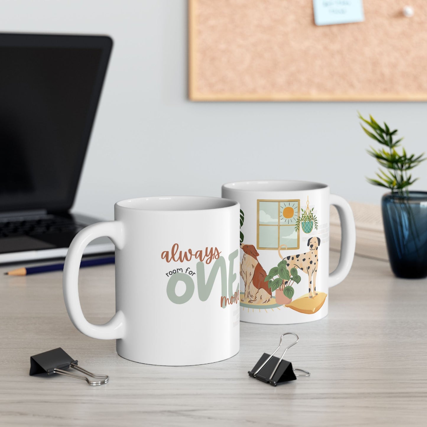 Always Room for One More Dog-Themed Ceramic Mug - Perfect for Pet Lovers, Home Decor, Gift for Dog Owners, Coffee Lover's Collection - 14163