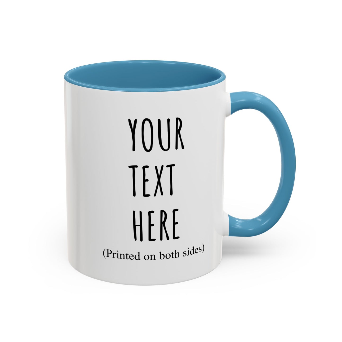 Personalized Accent Coffee Mug – Custom Text Printed Both Sides (11oz & 15oz) - 14676