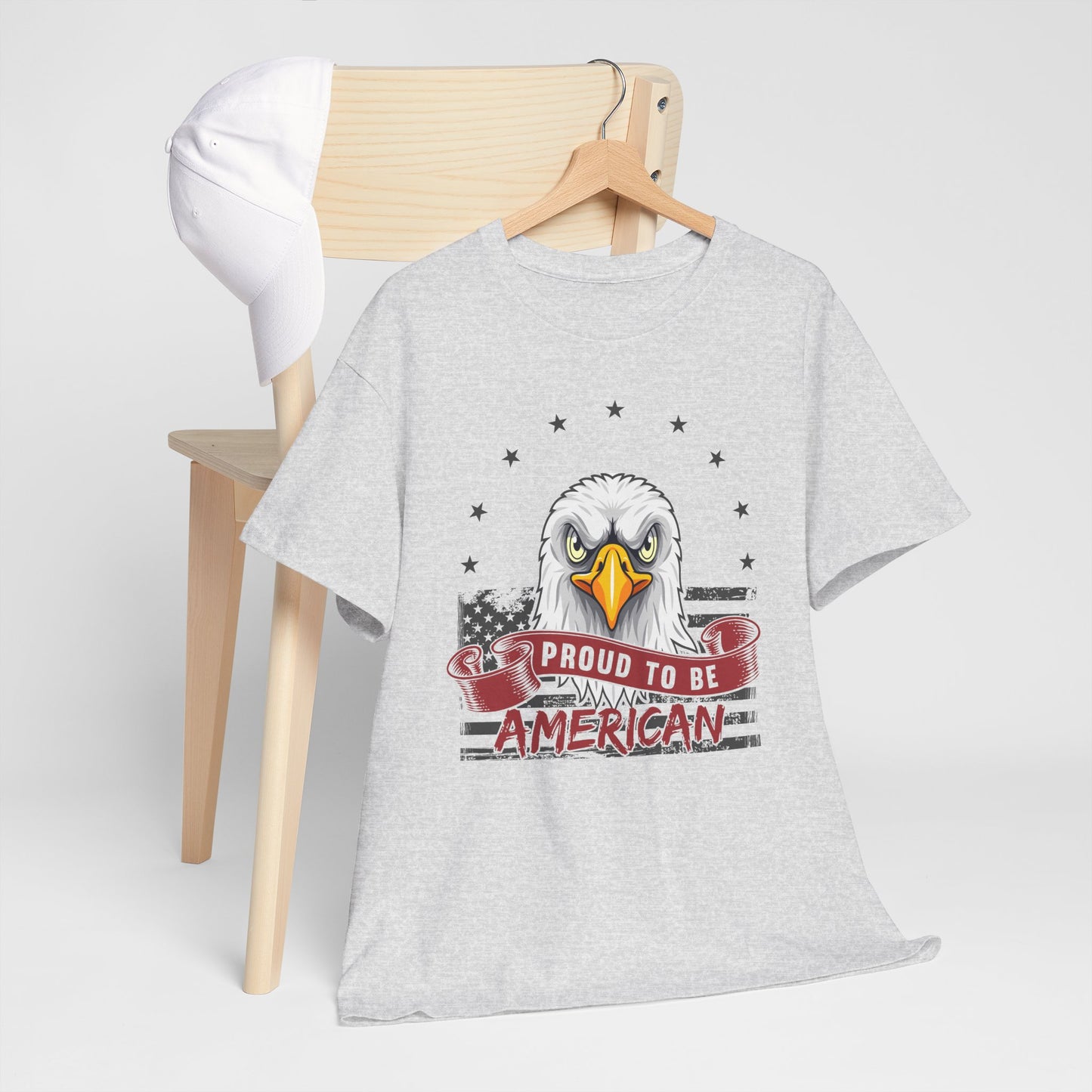 Proud to Be American Tee, Patriotic T-Shirt, USA Pride Shirt, Eagle Graphic Tee, Independence Day Gift, 4th of July Apparel - 13785