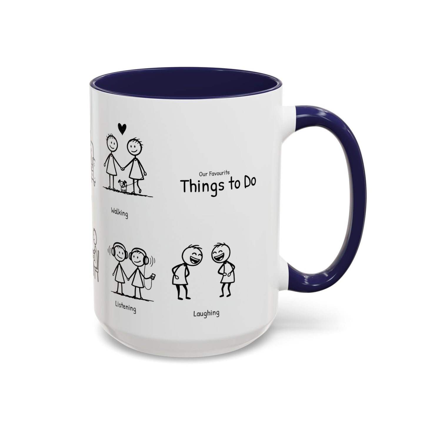 Our Favorite Things to Do Valentine’s Mug – Cozy Couples Illustrated Accent Coffee Mug - 14705