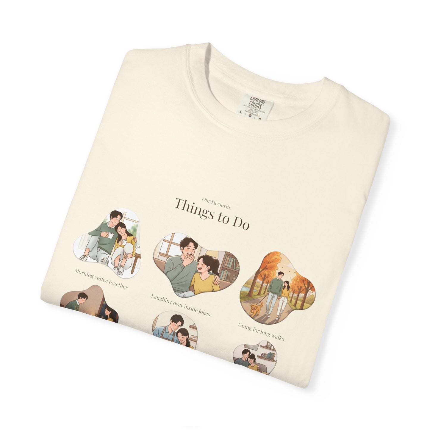 Our Favourite Things to Do Together – Personalised Valentine’s Illustration T-Shirt Gift - 14721