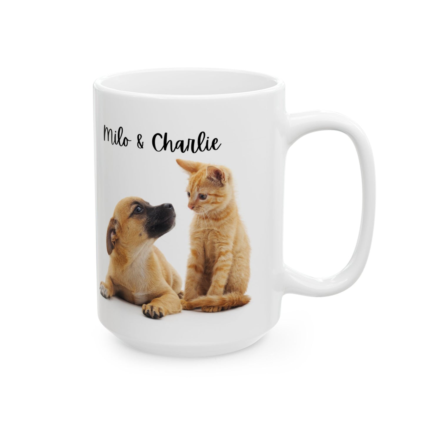 Personalized Pet Lover Ceramic Mug - Custom Dog & Cat Gifts, Animal Coffee Cup, Unique Present for Pet Owners - 14210