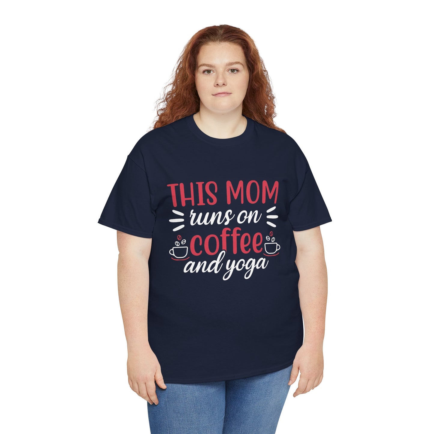 This Mom Runs on Coffee and Yoga T-Shirt – Funny Mother’s Day Gift Tee - 14881
