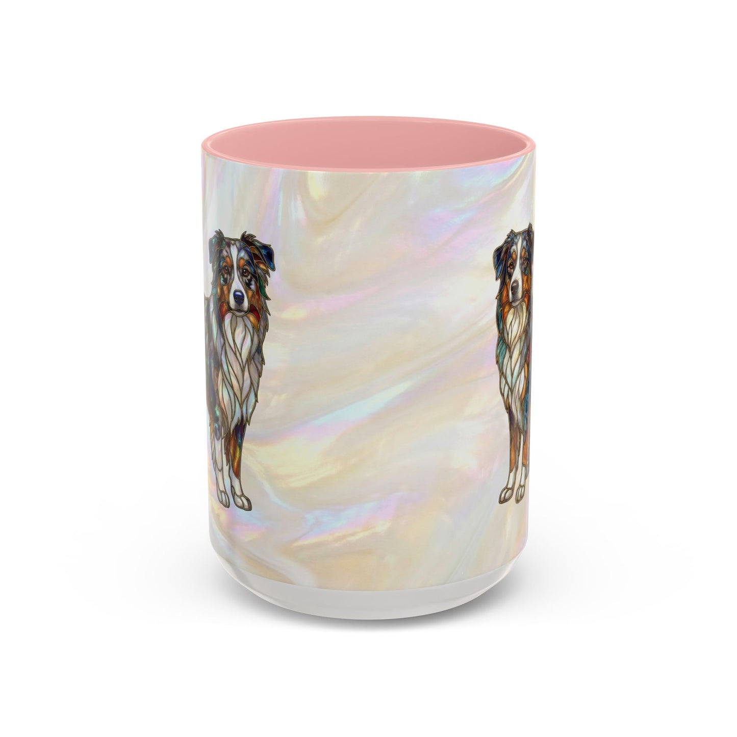 Australian Shepherd Accent Coffee Mug — Stained Glass Design (11/15oz) -14614