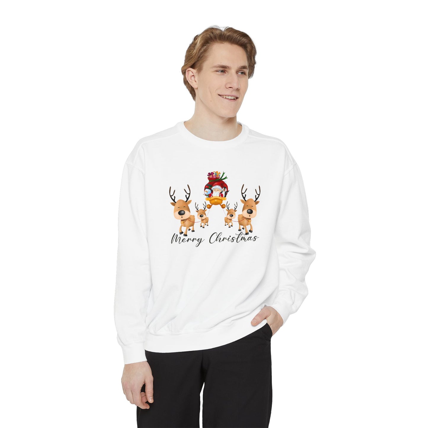 Reindeers - Unisex Garment-Dyed Sweatshirt - 10010