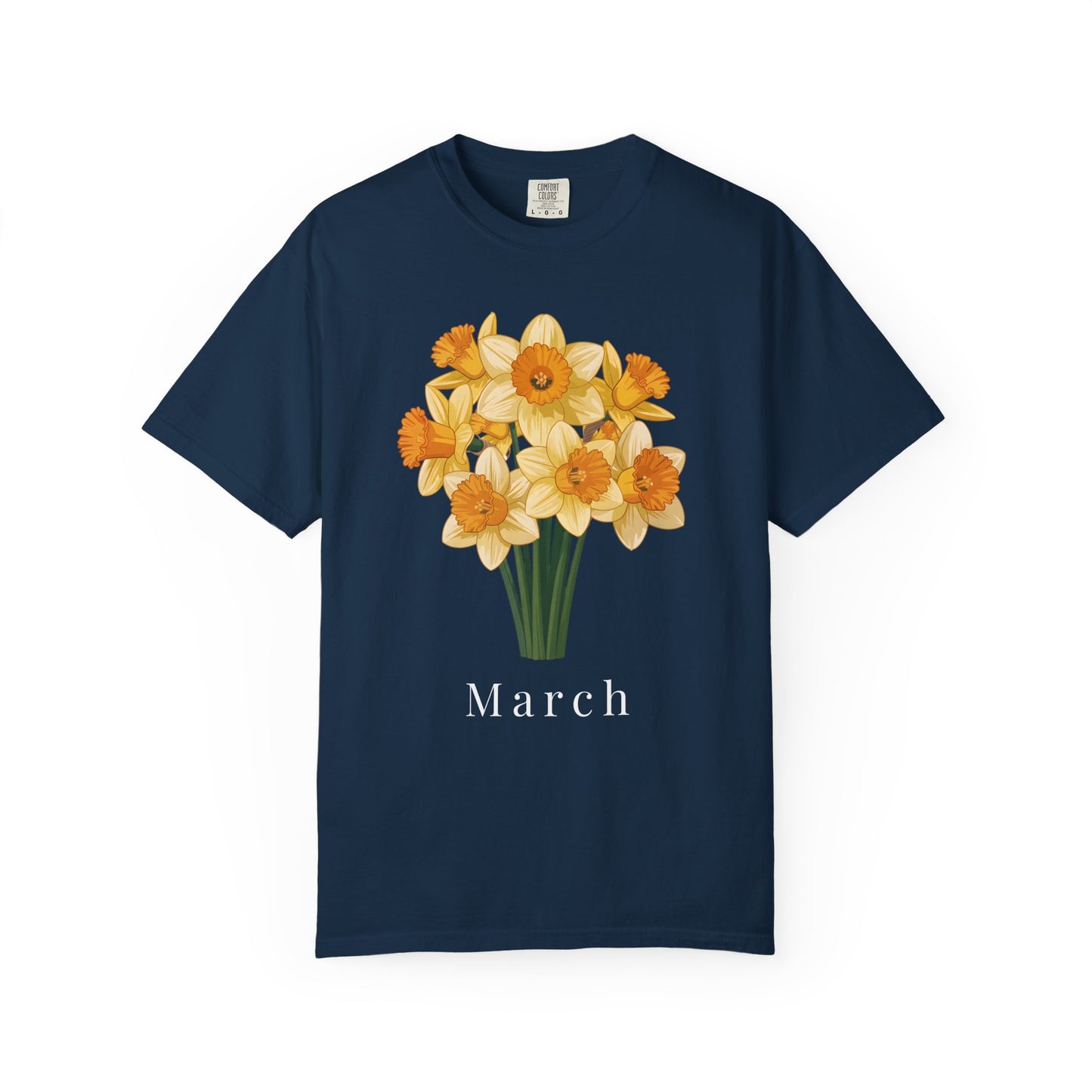 March Birth Flower T-Shirt – Daffodil Floral Birthday Tee for Women - 14794