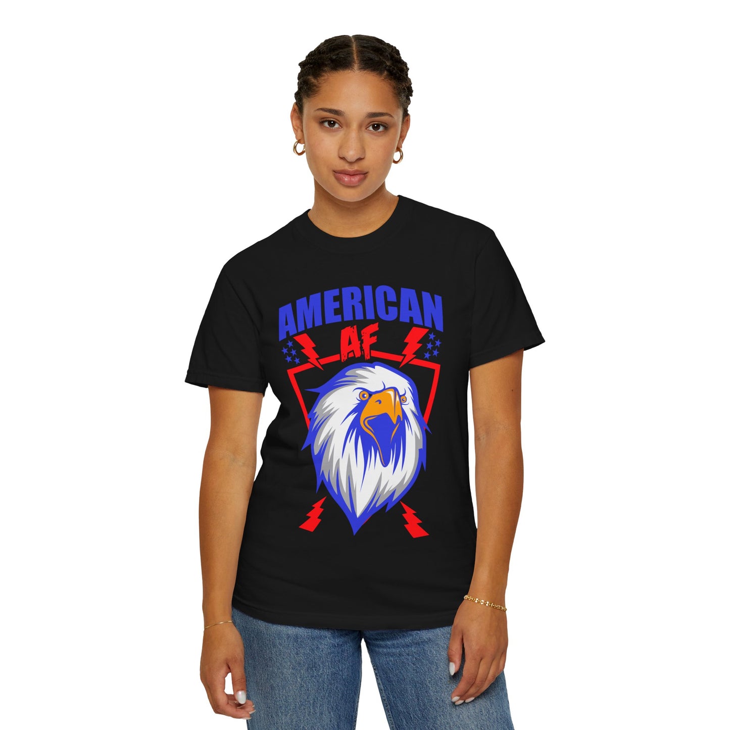 Patriotic Eagle T-Shirt, American AF Graphic Tee, Unisex Tee, 4th of July Shirt, Casual Wear, Gift for Patriots, Summer Style - 13731