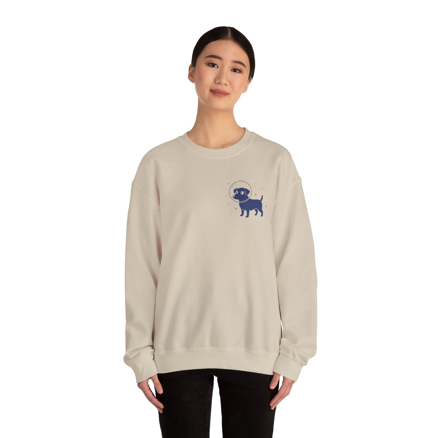 Dog in Space Crewneck Sweatshirt – Space Puppy Graphic Pullover - 14678