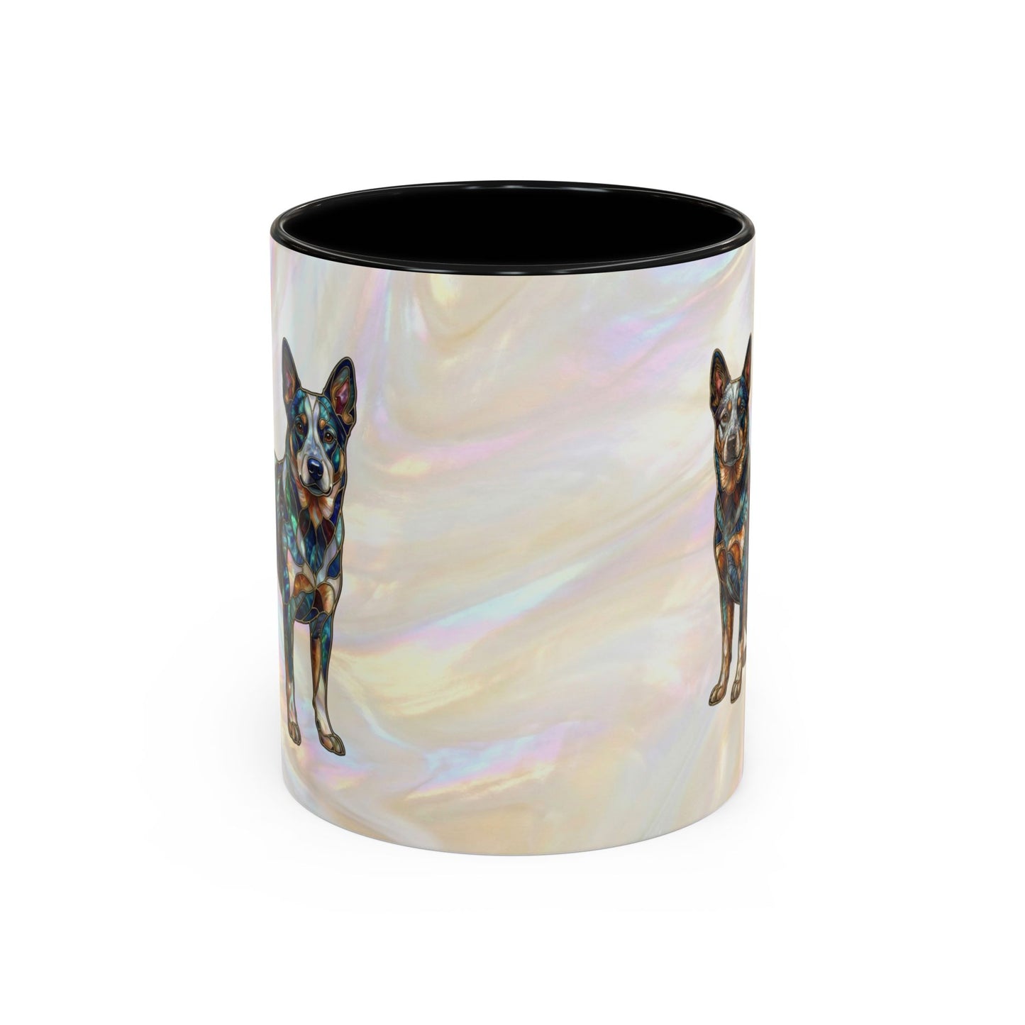 Australian Cattle Dog Accent Mug — Stained Glass Design (11/15oz) - 14613