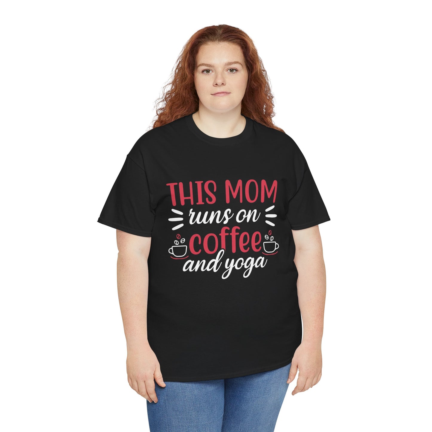 This Mom Runs on Coffee and Yoga T-Shirt – Funny Mother’s Day Gift Tee - 14881