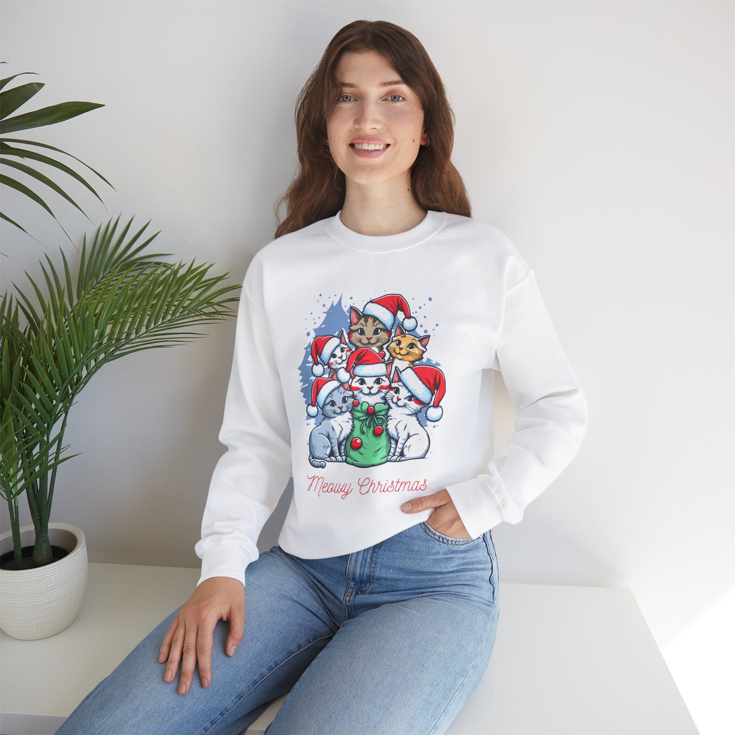 Merry Christmas, Cats - Unisex Heavy Blend™ Crewneck Sweatshirt