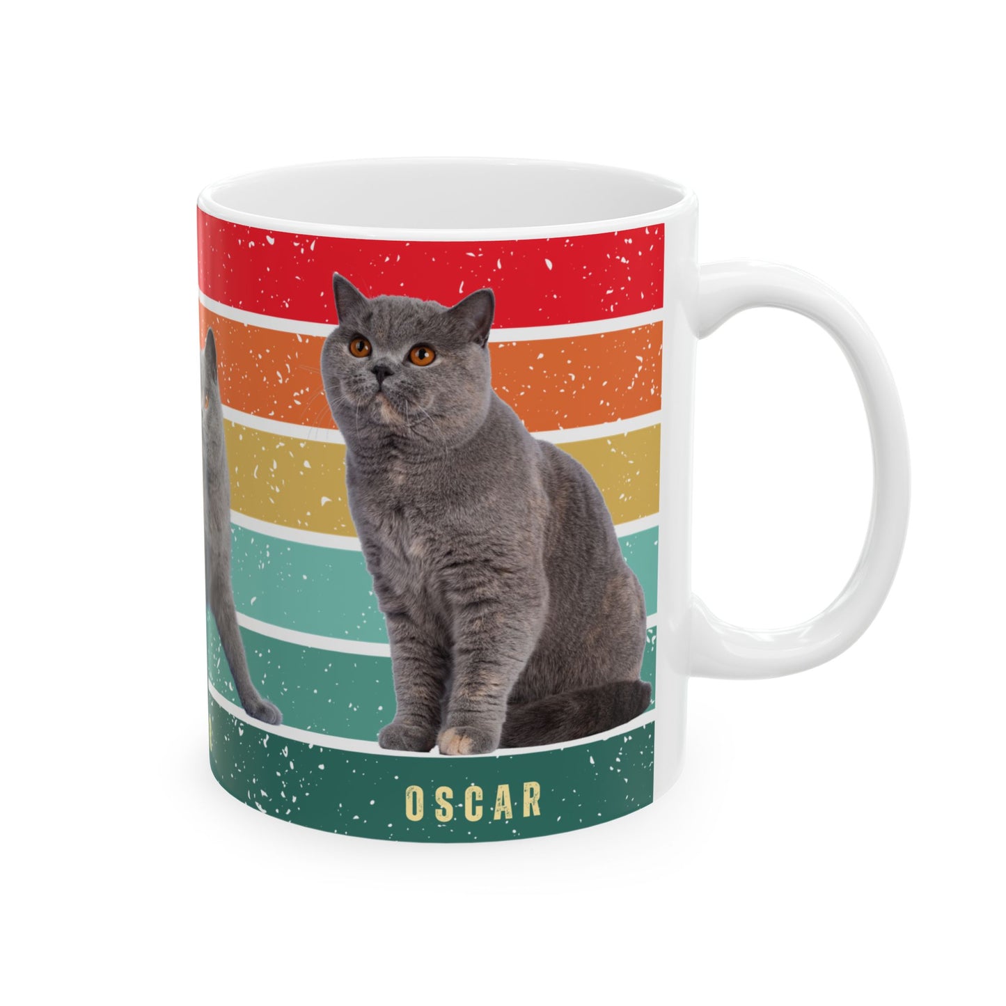 Oscar, Cat, Customizable - Ceramic Mug, (11oz, 15oz) - 10257