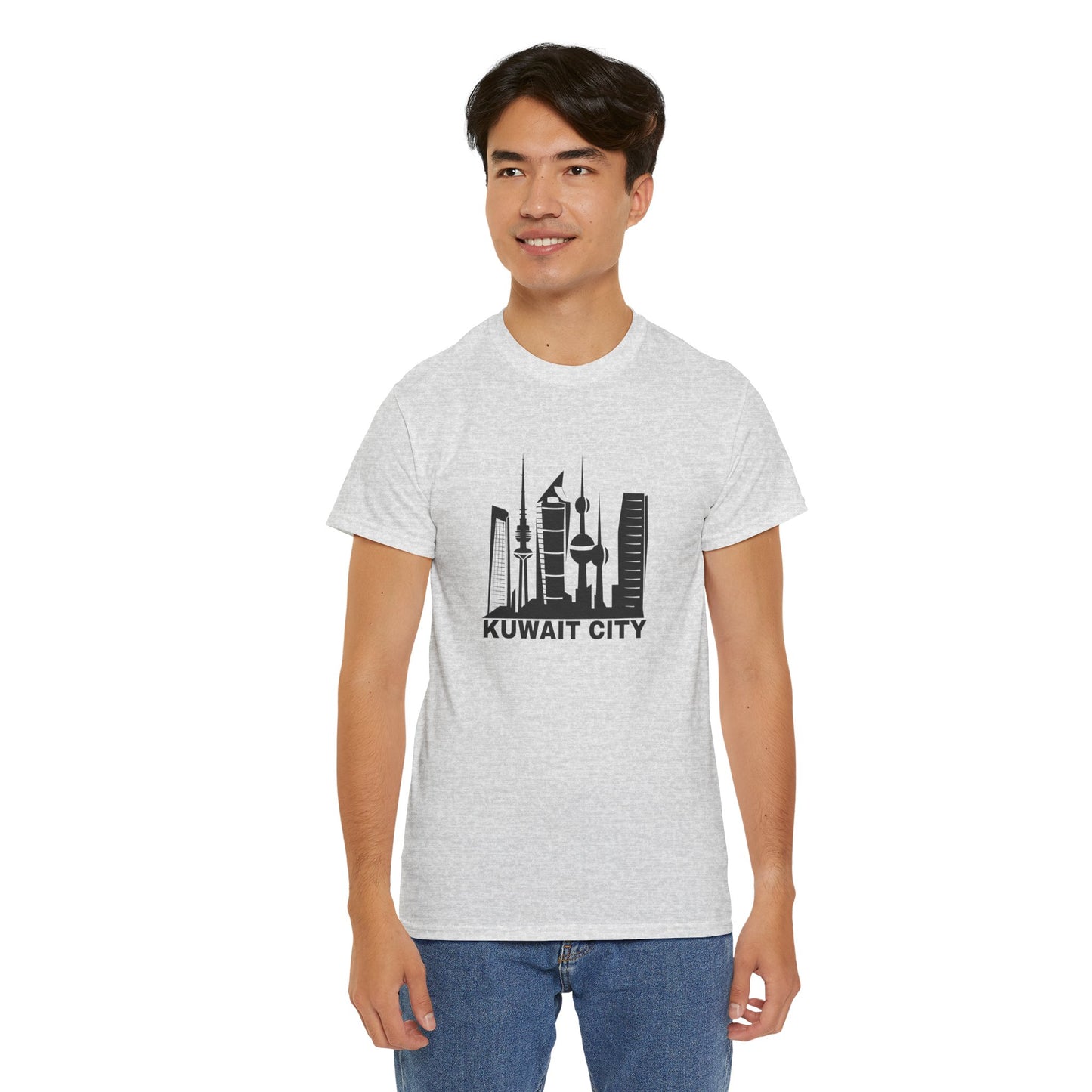Kuwait City Graphic Unisex Heavy Cotton Tee - Urban Skyline Shirt - 12262
