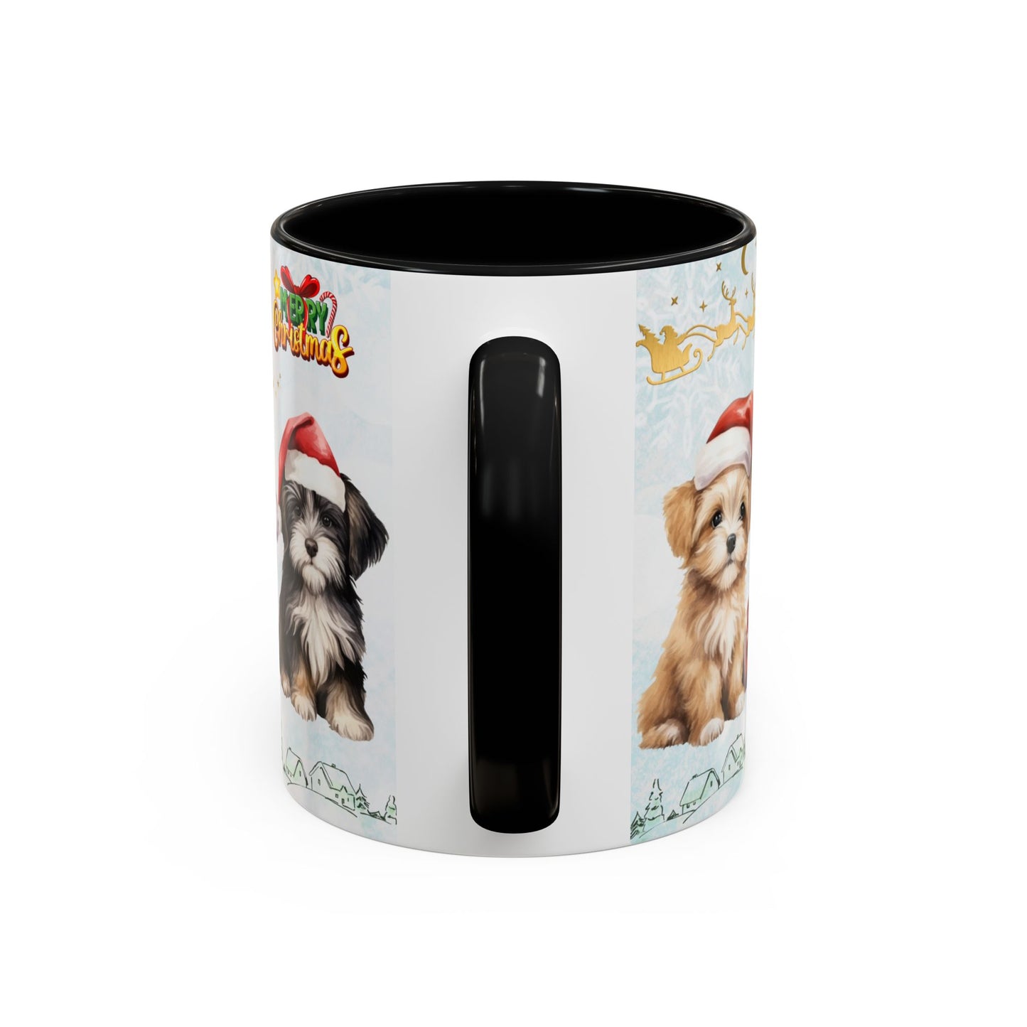 Merry Christmas, Puppies - Accent Coffee Mug (11, 15oz)