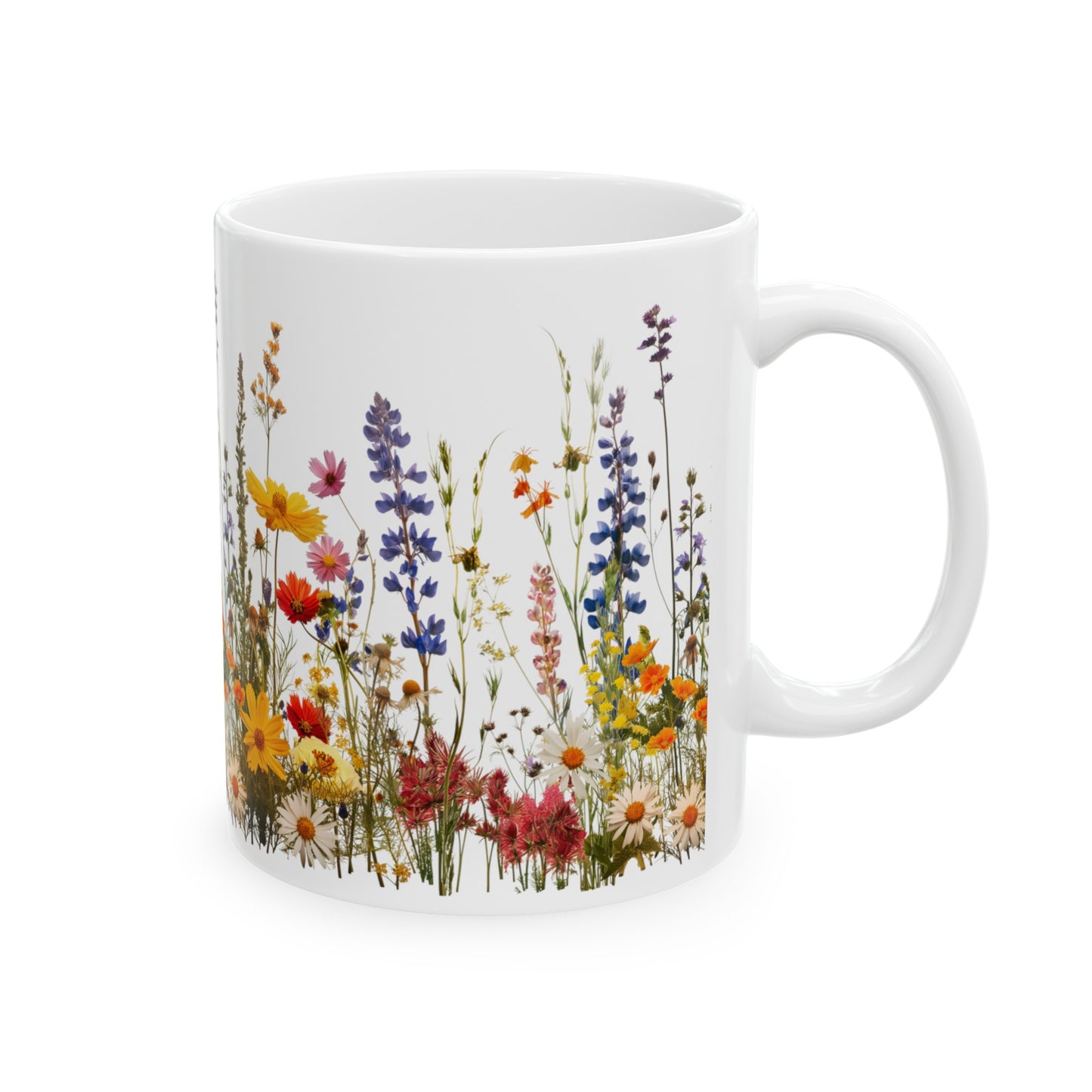 Wildflowers, Customized Ceramic Mug, (11oz, 15oz)