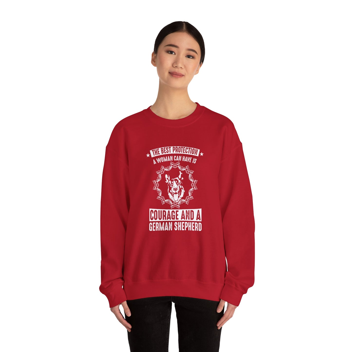 The Best Protection, German Shepherd  - Unisex Heavy Blend™ Crewneck Sweatshirt