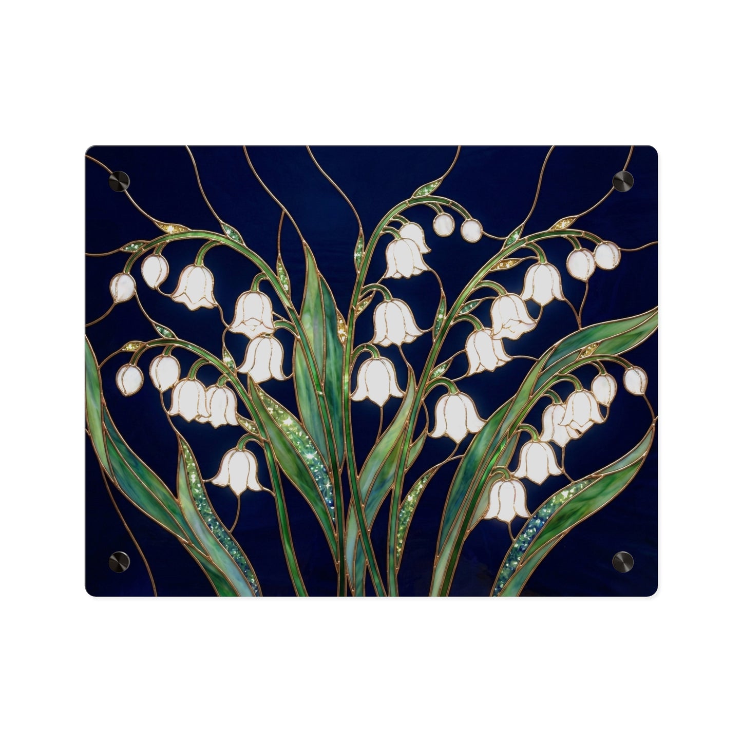 Lily of the Valley Acrylic Wall Art Panel — Botanical Floral Home Decor - 14603