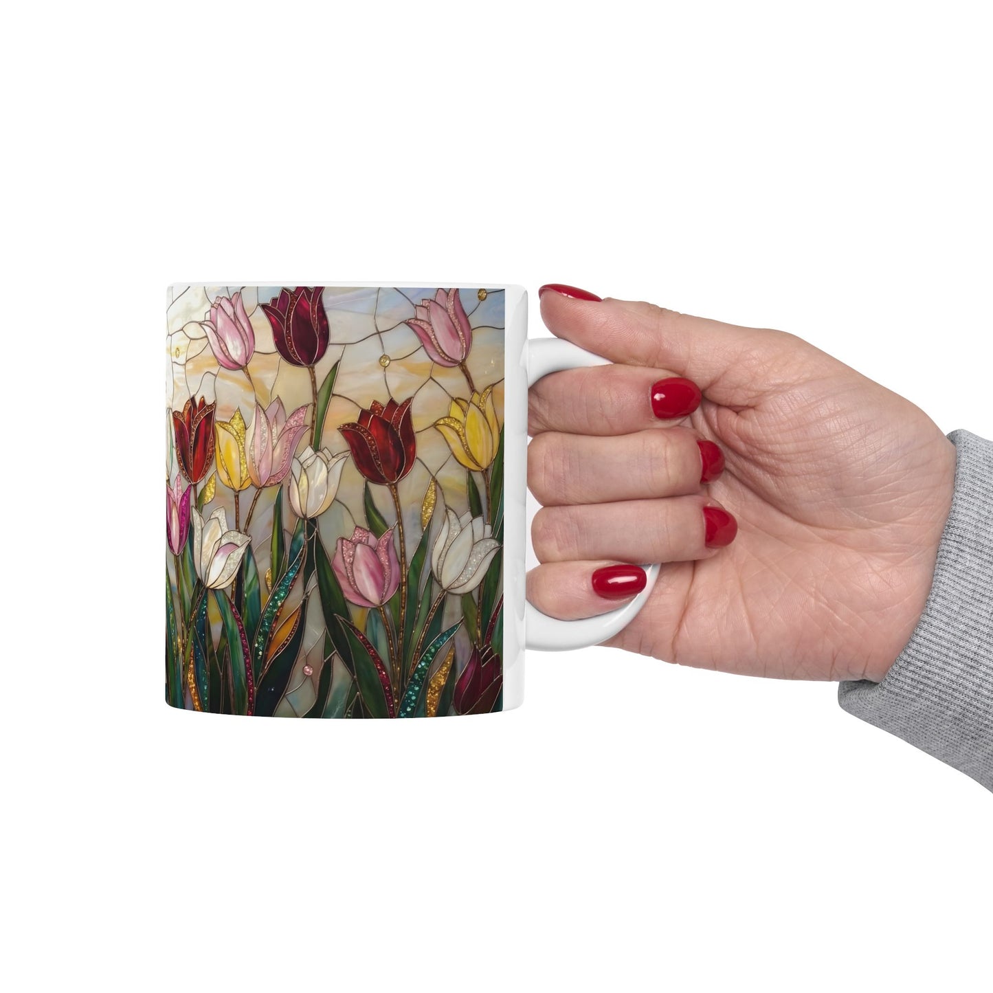 Stained Glass Tulip Ceramic Mug (11oz & 15oz) - 14517
