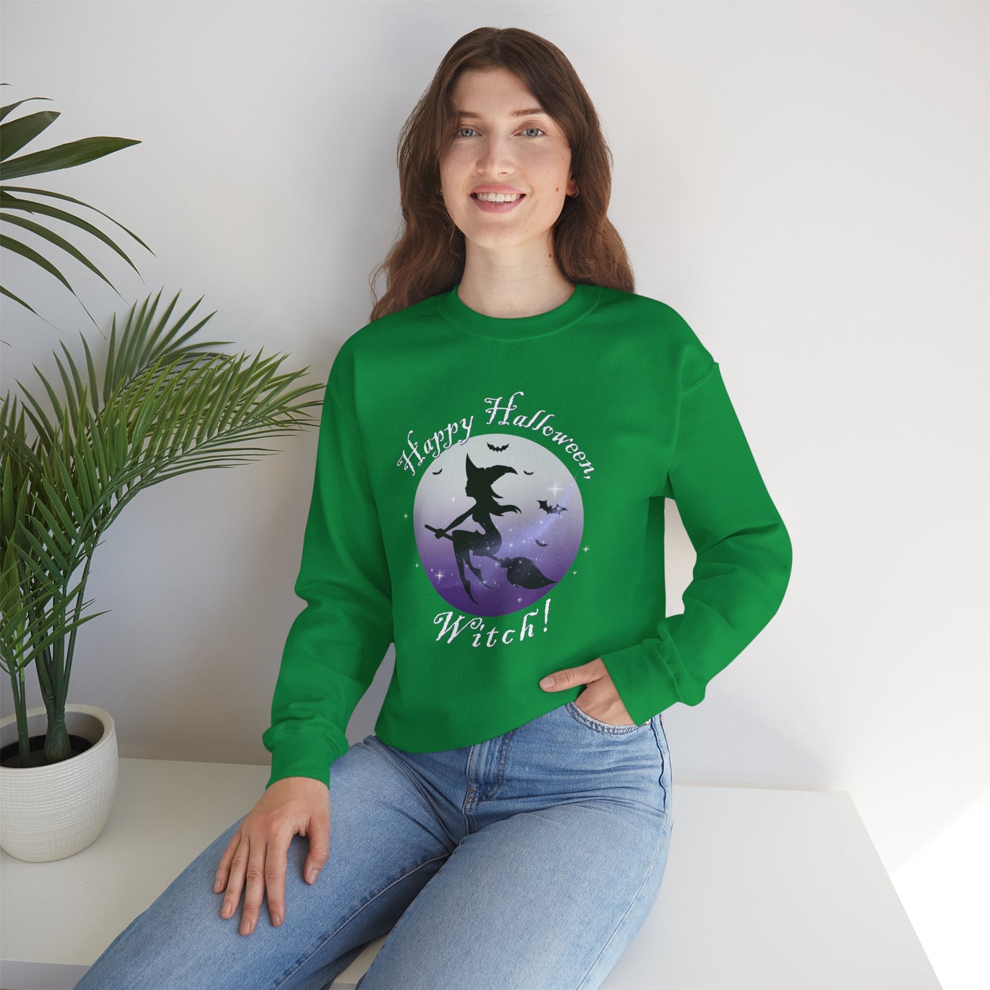 Happy Halloween, Witch! - Unisex Heavy Blend™ Crewneck Sweatshirt