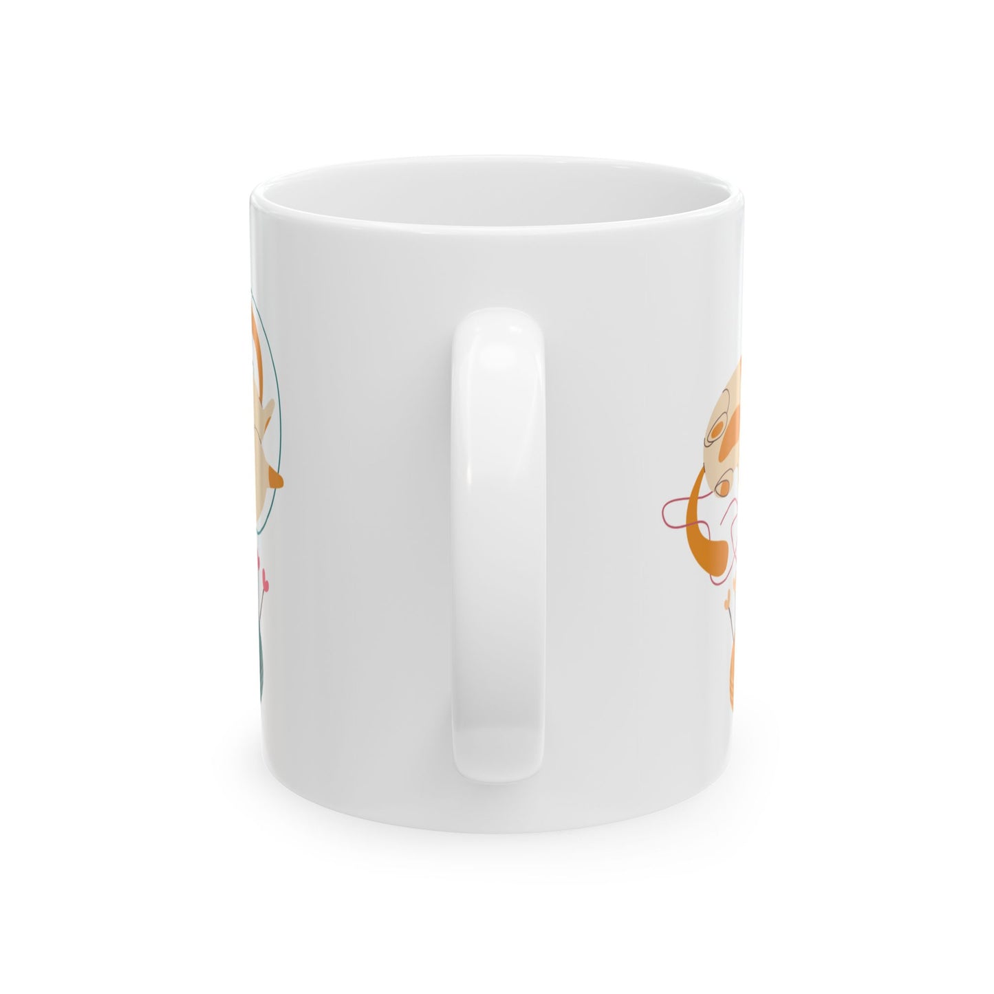 Cats Playing With Knitting Yarn - Ceramic Mug, (11oz, 15oz) - 11244