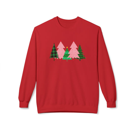 Christmas Trees - Unisex Midweight Softstyle Fleece Crewneck Sweatshirt - 10174