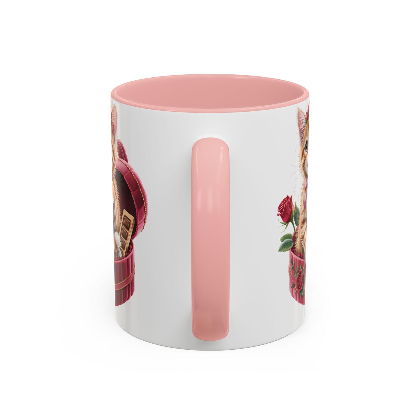 Cute Kitten Valentine Mug – Adorable Cat Illustration Coffee Cup, Romantic Gift for Cat Lovers (11oz / 15oz) - 14773