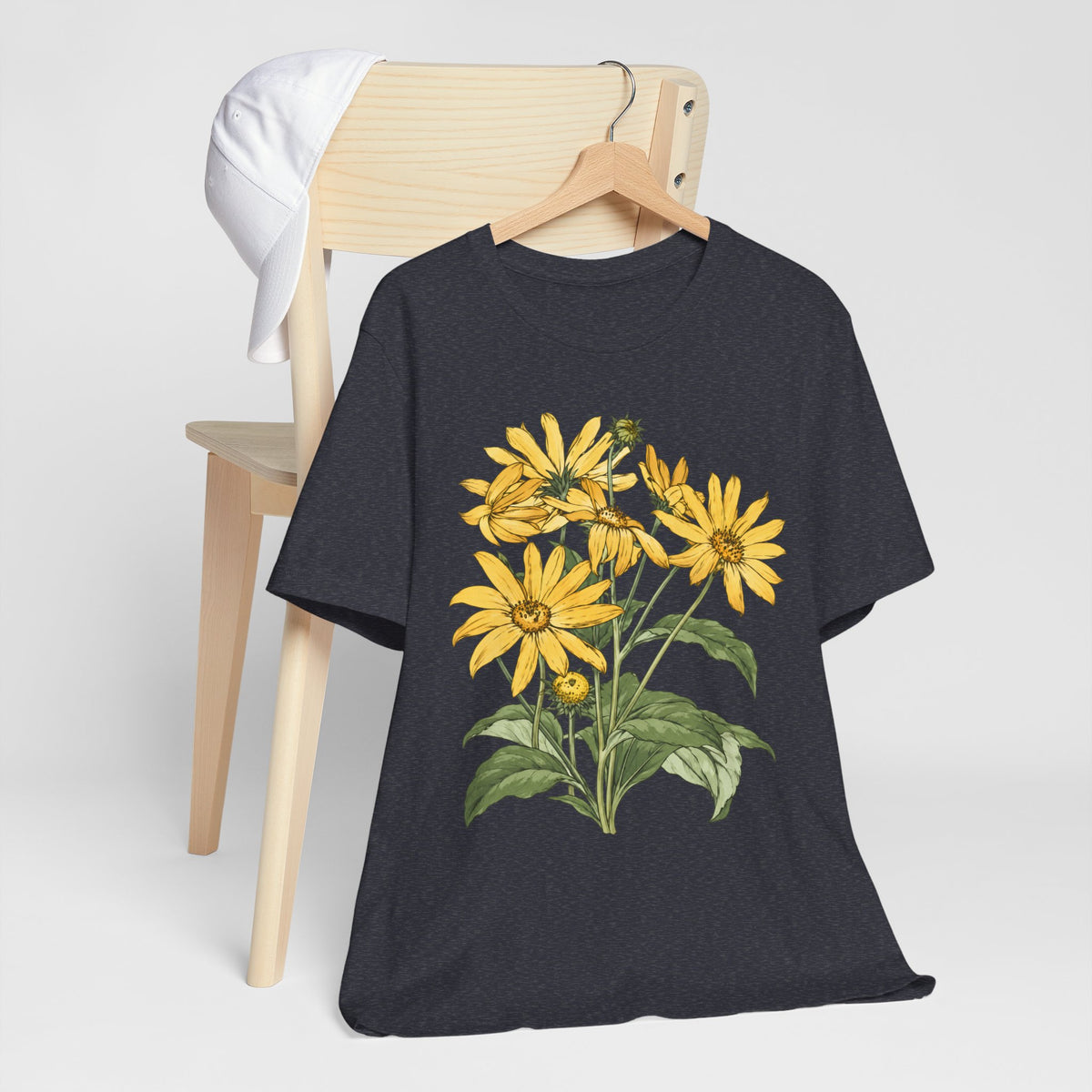 Yellow Daisy Botanical T-Shirt, Vintage Floral Garden Tee - 14503