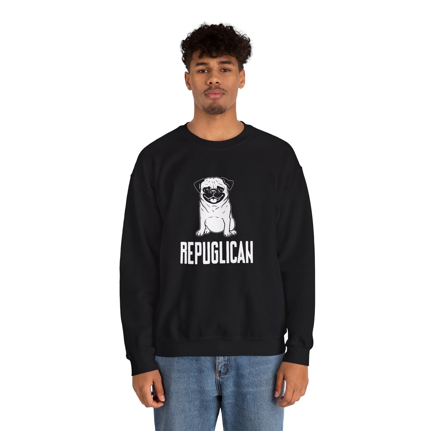 Republican, French Bulldog - Unisex Heavy Blend™ Crewneck Sweatshirt