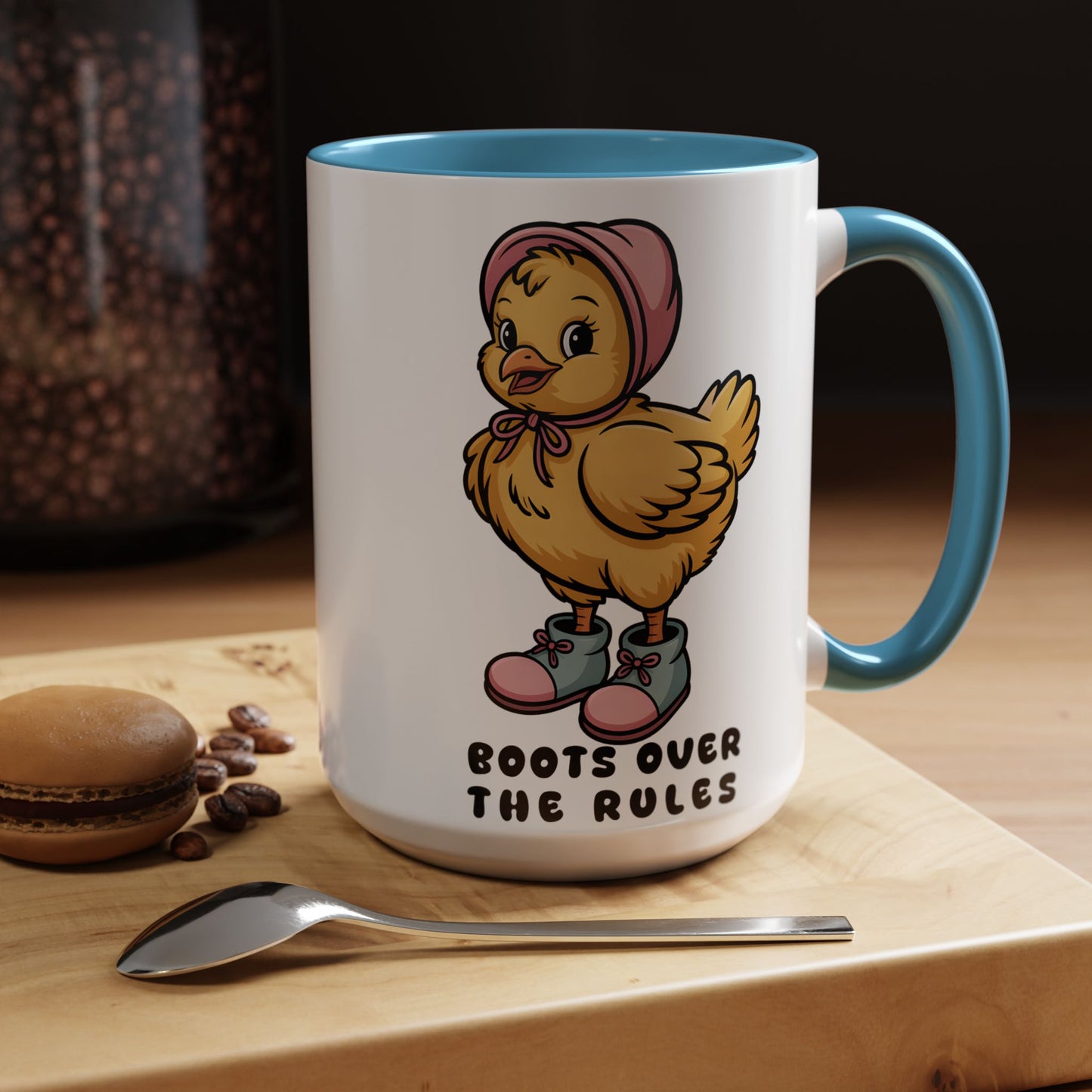 Boots Over The Rules Chick Mug – Cute Chicken Coffee Mug Funny Gift 11/15oz - 14862